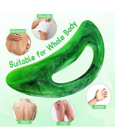 Big Gua Sha Massager - Gua Sha Body Tool for Neck Back & Legs | Lymphatic Drainage Massage Device (Green) - Buy Online on GoSupps.com