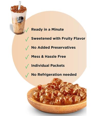 J WAY Instant Boba Bubble Milk Tea Kit with Cr me Brulee Tapioca Boba - 6 Servings, Ready in 1 Minute | Includes Paper Straws | Pack of 1 - Buy Online on GoSupps.com