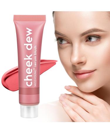 Blush Makeup Natural Sparkly Liquid Illuminator for Face Waterproof Breathable Smudge Proof Dewy Finish Velvet Facial Blush Makeup for All Skin Types Qmisify 02