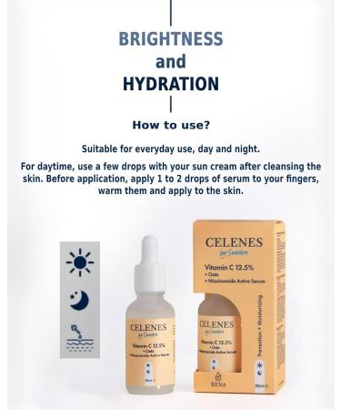 CRX NORDIC AB Celenes by Sweden Facial Serum 125 Vitamin C Oat Extract Niacinamide Prevention + Moisturizing Alcoholfree Fragrancefree Parabenfree Moisturizing & Clarifying 30ml - Buy Online on GoSupps.com