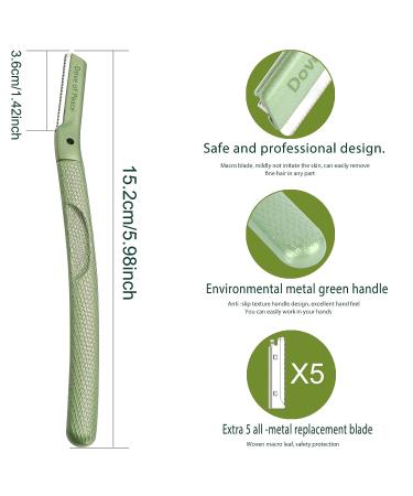 Dermaplaning Tool Beauty Metal Eyebrow Knife | Face Hair Cleaning Tool | Women's Shaving Razors & Blades - Apple Green - Buy Online on GoSupps.com