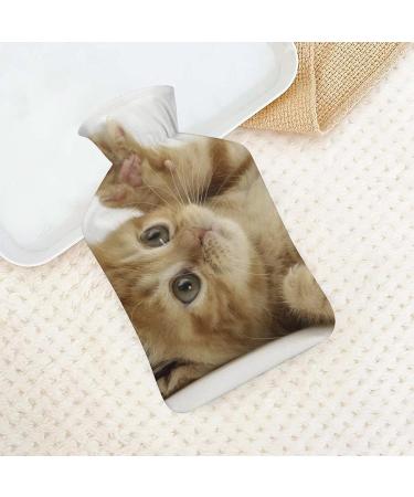 Cute Kitten Hot Water Bottle with Plush Cover - Hand Warmer for Adults & Kids (26.5x15.3cm) | International Shipping Available - Buy Online on GoSupps.com