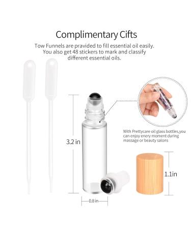 Buy Z-Color 10pcs Natural Semiprecious Gemstones Essential Oil Roller Bottles - 10ml Transparent Glass with Bamboo Caps for Aromatherapy - International Shipping Available - Buy Online on GoSupps.com