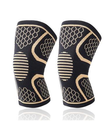 Protective Knee Pads Good Elasticity Shockproof Knee Sleeve Ergonomic 3D Knitting for Sports (L)