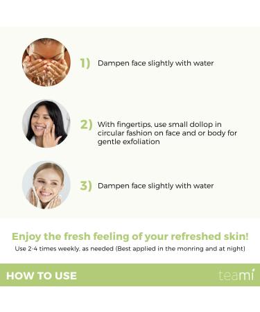 Teami Matcha Green Tea Facial Scrub - Organic Exfoliating Sugar Scrub for Face & Body - USA Made, Non-Greasy with Lemongrass - Buy Online on GoSupps.com