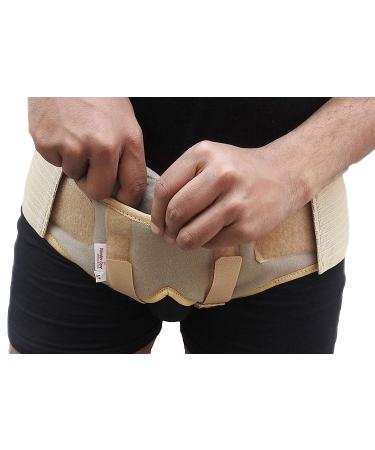 Wonder Care Hernia Support for Men - Double Inguinal Hernia Support with 2 Removable Compression Pads, Adjustable Straps - Size L (36-40) - Buy Online on GoSupps.com