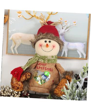 SEWOART Bag Snowman Pocket Candy Heart Shape Linen Pouch Transparent Christmas Favor Party Window - Buy Online on GoSupps.com