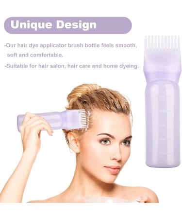 2pcs Root Comb Applicator Bottle Set | Hair Dye & Oil Brush with Graduated Scale | 6 OZ Purple - Buy Online on GoSupps.com