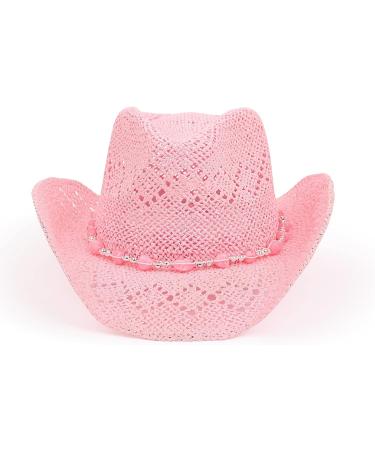 TOVOSO Pink Cowgirl Straw Hat for Women - Shapeable Cowboy Style 1 - Buy Online on GoSupps.com