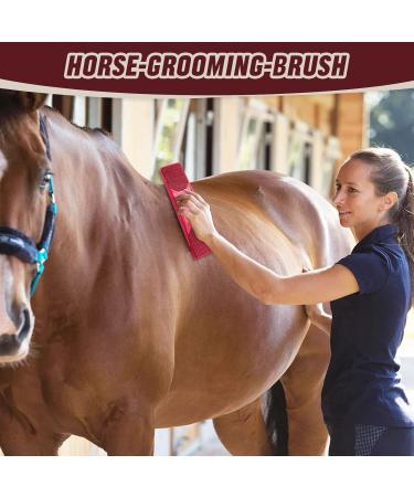 Tuofang 6-in-1 Horse Brush & Massage Comb | Multifunctional Grooming Tool for Horses - Red - Buy Online on GoSupps.com