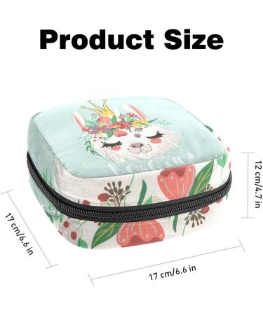 Portable Lama Floral Crown Menstrual Bag | Stylish Binding Storage for Teens & Women - Buy Online on GoSupps.com