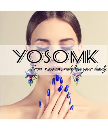 YOSOMK 72PCS Short Square Glossy Fake Toenails with Black Designs - Nude Full Cover Acrylic Toenails - Buy Online on GoSupps.com