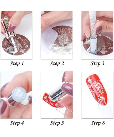 Shengping88 Double-Sided Silicone Nail Art Stamping Set | Steel Plate & Scratch Tools for Manicure | Perfect for Creative Nail Designs - Buy Online on GoSupps.com