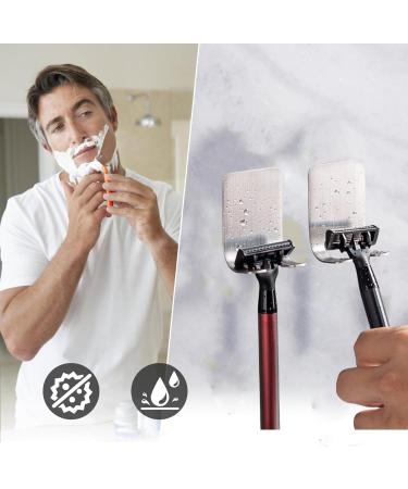 Elegance-Go Razor Holder & Multi-Purpose Hooks - Self-Adhesive No Drilling Stainless Steel Shower Organizer for Bathroom Kitchen & Office - 4 Piece Set - Buy Online on GoSupps.com