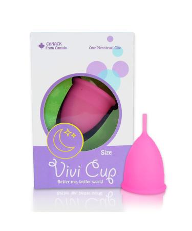Vivi Cup Premium Menstrual Cup - Reusable- Feminine Hygiene - No Seam Lines - Easy to Clean - Leak Free - Pad and Tampon Alternative Pink Small Pink Small