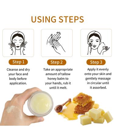 FATAZEN Organic Grass-Fed Whipped Tallow Honey Balm - All Natural Face & Body Moisturizer for Dry Sensitive Skin Skin Care Cream for Hydrating Soothing Soften Non-Sticky & Cruelty-Free - Buy Online on GoSupps.com