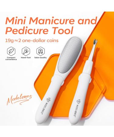 Modelones Mini Foot File - 2-in-1 Callus Remover & Pedicure Tool | Double-Sided Rasp for Safe Daily Foot Care - Buy Online on GoSupps.com