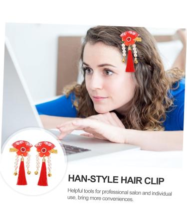 Beatifufu 1 Pair Hair Accessories Tassel Hair Holder Floral Barrette Han-style Hair Clip Hair Styling Holder Floral Hair Grip Hair Styling Pin Antiquity Hair Grip Hair Styling Grip - Buy Online on GoSupps.com