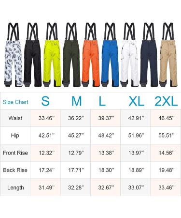 CREATMO US Men's Waterproof Insulated Ski Bibs | XX-Large Black Snow Pants for Winter Snowboarding - Buy Online on GoSupps.com