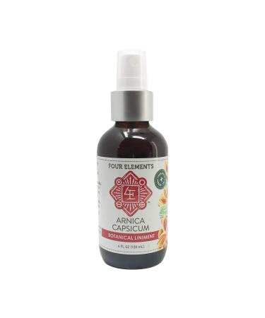 Four Elements 4E Arnica Capsicum Liniment - Supports energetic Joints and Muscles - 100% Organic Herbal - 4 Oz