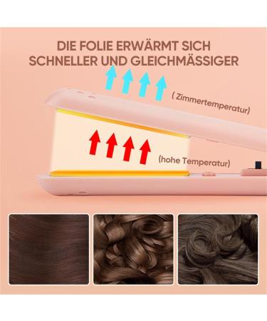 Mini Dual-purpose Curling Iron ceramic mini hair curler for short hair 2-in-1 USB Mini Curling Wand Flat Iron Hair Straightener Portable Hair Travel Curling Wand (Green and Pink) - Buy Online on GoSupps.com