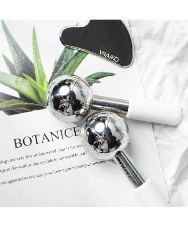 VRAIKO ICE Globes for Facials & Gua Sha Set - Facial Tools with Unbreakable Steel for Face, Cooling Rollers for Dark Circles & Puffiness - Lymphatic Drainage Massager - Buy Online on GoSupps.com