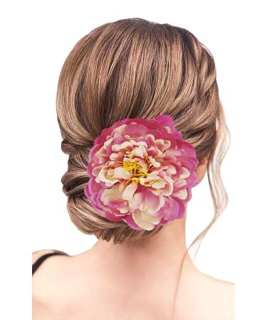 Peony Flower Hair Clip | Hanfu Bridesmaid Hairpin & Brooch - Buy Online on GoSupps.com