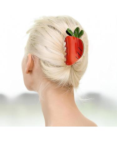 Food Hair Clips - Cute Food Hairpin Funky Summer Beach Fruit Shape Hair Clip Strong Hold Hair Jaw Barrettes for Girls Teens Adults carrot - Buy Online on GoSupps.com