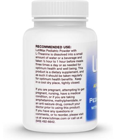 Lutimax Pediatric Powder Brain Supplement with Luteolin Rutin & LTheanine - Kids Memory Focus Muscle & Immune Support Brain Supplement - Nootropic Antioxidants for Brain Health Support 100 Serving Pediatric Powder with L  - Buy Online on GoSupps.com
