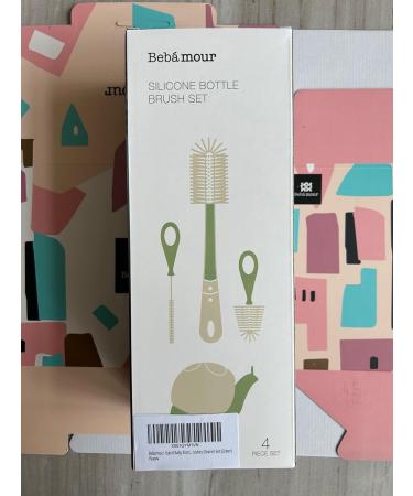 Bebamour 3-in-1 Stand Baby Bottle Brush Set - Soft Teat and Straw Cleaner - Green - Buy Online on GoSupps.com