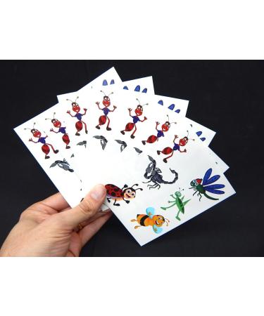 Premium Insect Nature Temporary Tattoos - Bug Party Favors with Ladybug, Bumblebee, Scorpion, Ant, Grasshopper Designs - Buy Online on GoSupps.com
