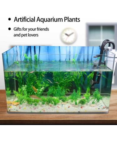 Ctpeng 23-Piece Artificial Aquarium Plants - Green & White Plastic Aquarium Decoration for International Shipping - Buy Online on GoSupps.com
