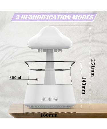 3-in-1 Rain Cloud Humidifier & Essential Oil Diffuser | Remote Control, White Noise, Timer Off | 7 Colors | Bedroom Air Humidifiers - White - Buy Online on GoSupps.com