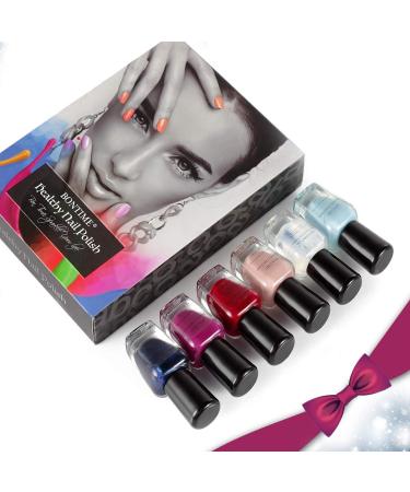 BONTIME Non-Toxic Water Based Nail Polish Set - Easy Peel Off, Quick Dry Formula for Women, Teens, Kids (6 Colors 0.27 fl oz) - Buy Online on GoSupps.com