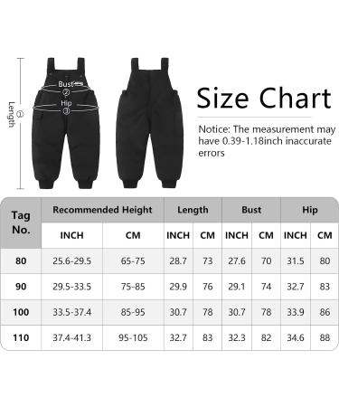Happy Cherry Baby Winter Pants - Infant Snow Bib Pant for Boys and Girls - Toddler Windproof Snowsuit Bottoms - Elastic Waist - Zipper Closure - Outerwear Clothes - Buy Online on GoSupps.com
