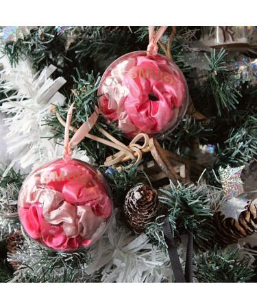 SMUG Satin Scrunchies Bauble | 3 PC Pink Satin Hair Scrunchies For Women | Cute Scrunchies For Girls Anti-Damage & Snag-Free | Christmas Presents For Sister Mum | Christmas Stocking Fillers For Women - Buy Online on GoSupps.com
