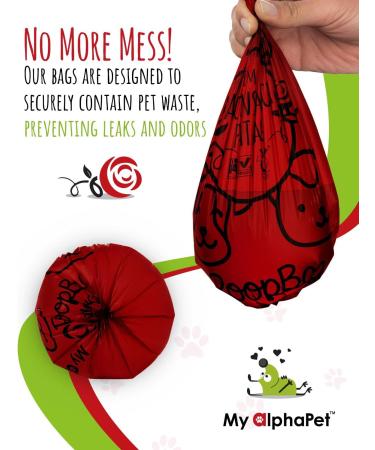 Compostable Dog Poop Bags Cornstarch Eco-Friendly Home Compost NF T 51-800 120 Count Large Size Bag 9x13 Inches 8 Unscented Refill Rolls Leak-Proof Plantbased GM-Free Corn 1 count (Pack of 120) Rose Scented Red - Buy Online on GoSupps.com