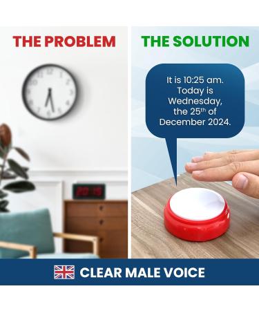 British Accent Talking Clock for Elderly | Clear Time and Date | Easy to Operate English Speaking Clock - Buy Online on GoSupps.com