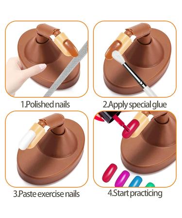Flexible 3-Finger Brown Practice Hand for Acrylic Nails - False Nail Training Mannequin - Buy Online on GoSupps.com