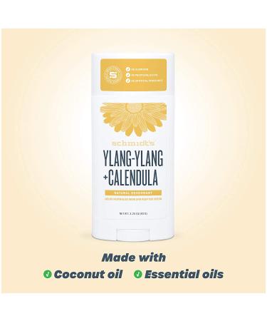 Schmidt's Aluminum-Free Natural Deodorant | Ylang-Ylang & Calendula | 24-Hour Protection | Vegan & Cruelty-Free | 3.25 oz - Buy Online on GoSupps.com