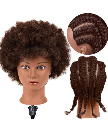 Curly Afro Mannequin Head with 100% Human Hair - Perfect for Hairdresser Training and Styling Practice - Buy Online on GoSupps.com