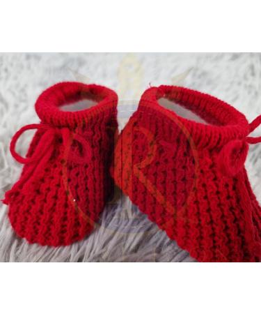 Royal Icon Baby Booties 0-3 Months | Warm & Safe Baby Slippers for Boys & Girls | Newborn Baby Boots Ri401 Red - Buy Online on GoSupps.com