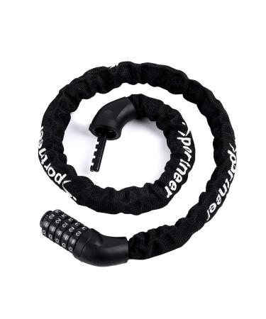 Sportneer Bicycle Chain Lock, 5-Digit Resettable Combination Anti-Theft Bike Locks Heavy Duty Keyless Bicycle Locks for Bikes, Scooter, Door, Gate, Fence Black 3.2 ft - Buy Online on GoSupps.com