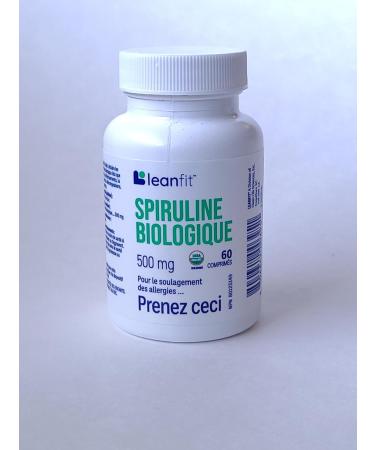 LEANFIT Organic Spirulina 500mg 60 Tablets - For Allergy Relief Take This - Helps to Alleviate Allergies Naturally - USDA Organic Certified Vegan Sugar-Free Non-GMO Gluten-Free - Buy Online on GoSupps.com