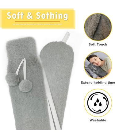 2L Rubber Long Hot Water Bottle with Plush Cover 73cm Wearable Extra Long Bag for Pain Relief - Buy Online on GoSupps.com