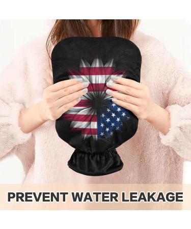 Hot Water Bottle with Cover | 1L BPA-Free Small Heat Pack for Pain Relief | Ideal for Headaches Neck & Shoulders - Buy Online on GoSupps.com