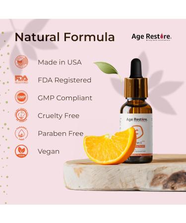 Premium 20% Vitamin C Serum with Hyaluronic Acid & Vitamin E | Anti-Aging Dark Spot & Acne Wrinkle Reduction | Natural Skin Brightening Serum for Glowing Skin | 1 FL OZ - 30ml - Buy Online on GoSupps.com