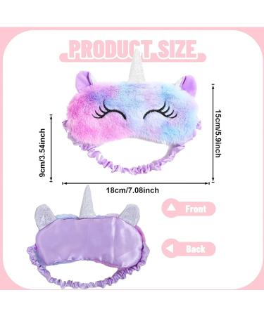 Cartoon Unicorn Eye Mask for Sleeping - Plush 3D Travel Sleep Mask for Adults & Kids - Breathable & Comfortable (Purple) - Buy Online on GoSupps.com
