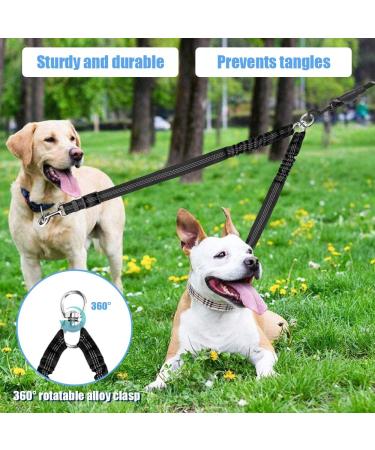 360 Rotatable Double Dog Leash for Two Dogs | Adjustable Reflective Leash for Small Medium & Large Dogs | Perfect for Walking Training & Jogging - Buy Online on GoSupps.com