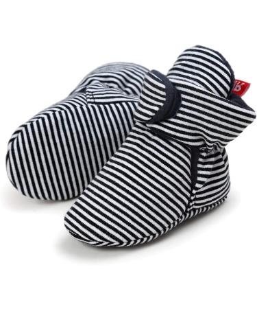 EDOTON Unisex Newborn Winter Boots - Non-Slip Sole, Soft Stay On Bootie Sock - 6-12 Months (Black Stripe) - Buy Online on GoSupps.com